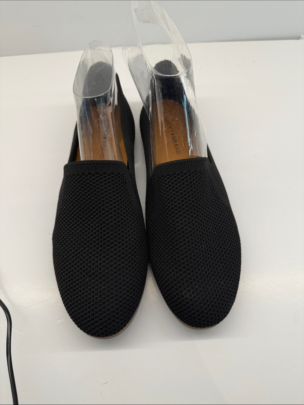 Lucky Brand Black Knit Slip-On Loafers